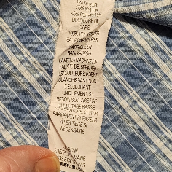 L.L.Bean Men's Tropicwear Blue Plaid Short-Sleeve Button Down Shirt XXL F41 - Picture 6 of 9